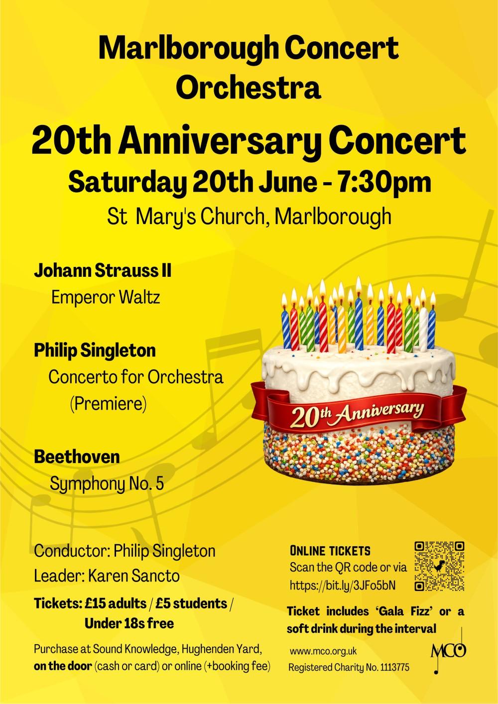 MCO 20th anniversary concert poster